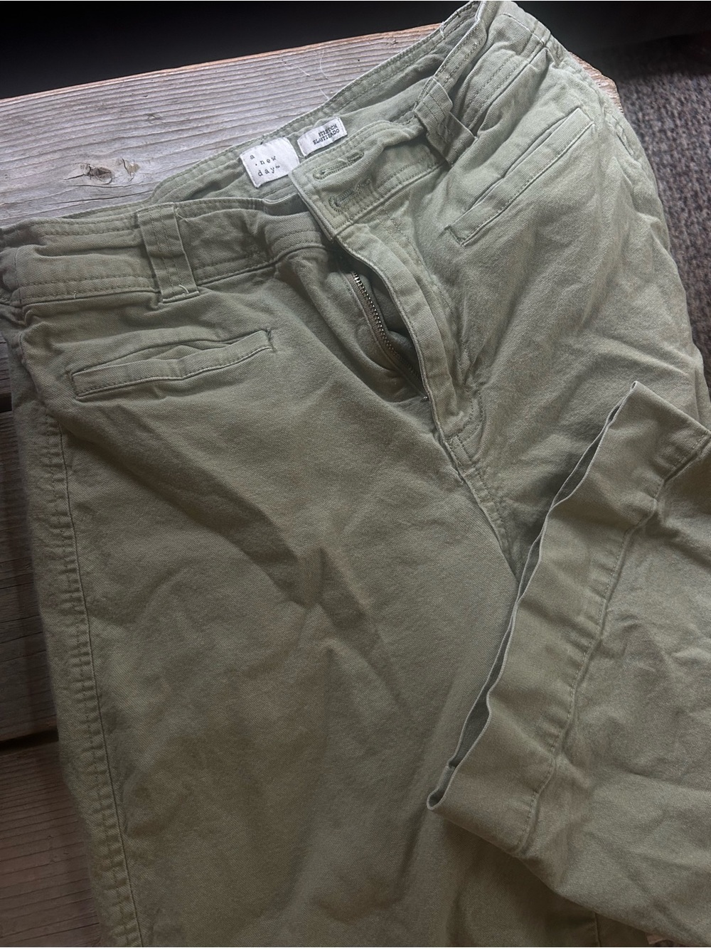 Womens wide leg pants in Olive Green